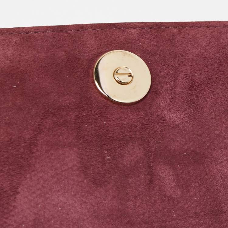 Pre Owned Dior Burgundy Leather Diorama Top Handle Bag