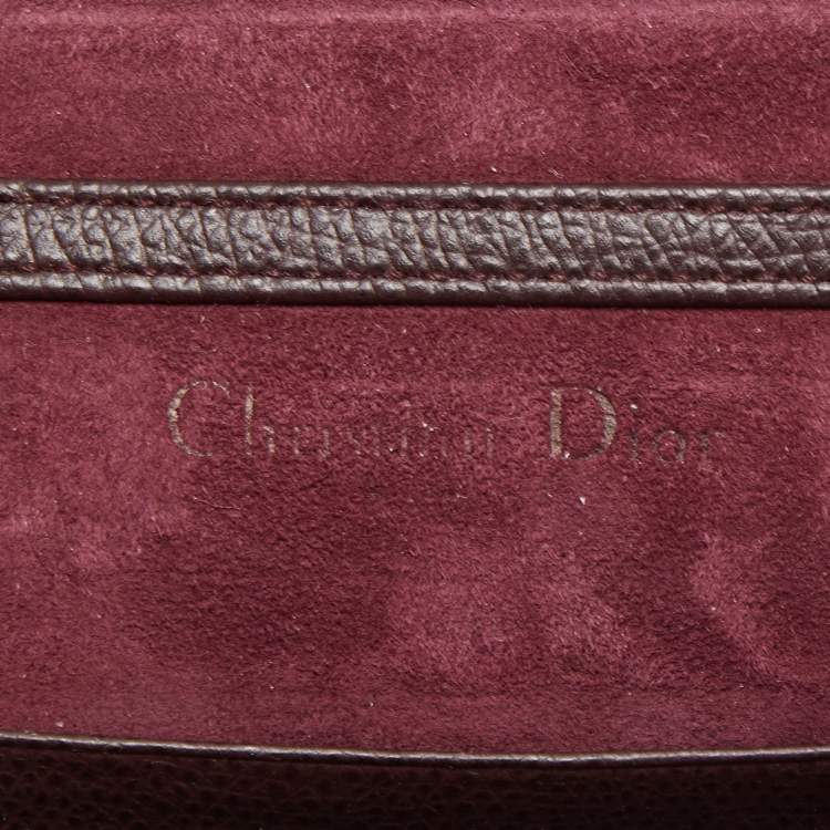 Pre Owned Dior Burgundy Leather Diorama Top Handle Bag