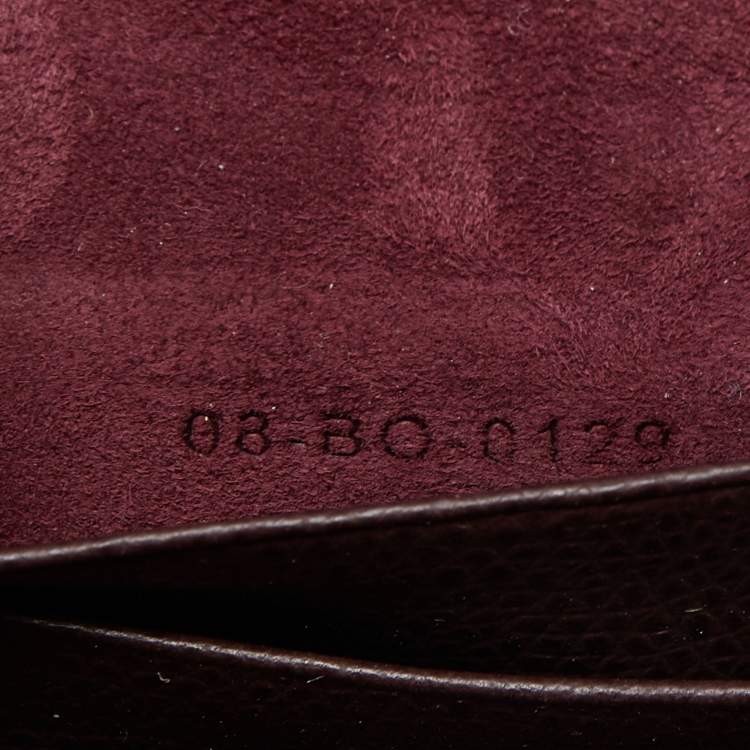 Pre Owned Dior Burgundy Leather Diorama Top Handle Bag