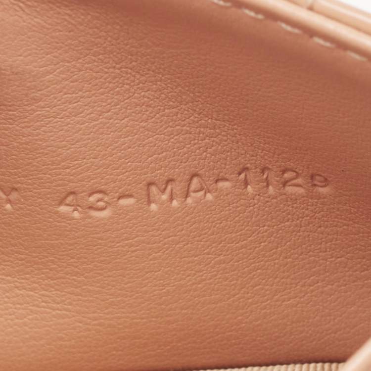 Pre Owned Dior Beige Cannage Patent Leather Lady Dior 5 Gusset Card Holder
