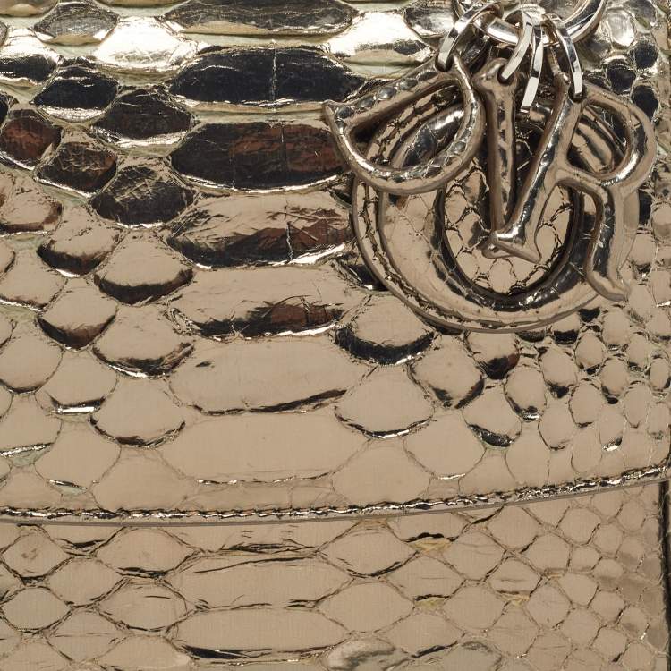 Pre Owned Dior Metallic Python Micro Be Dior Tote