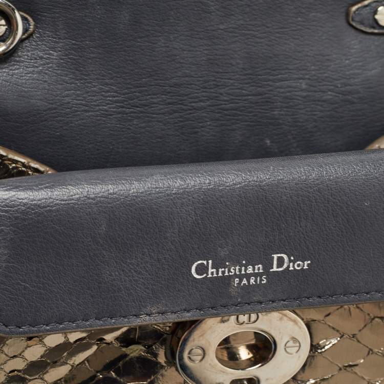 Pre Owned Dior Metallic Python Micro Be Dior Tote