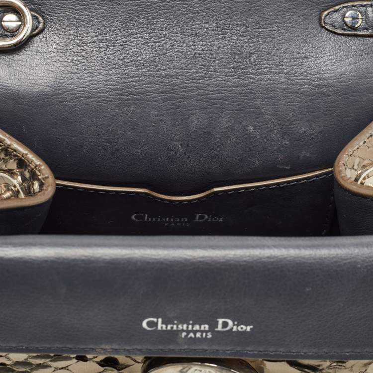 Pre Owned Dior Metallic Python Micro Be Dior Tote