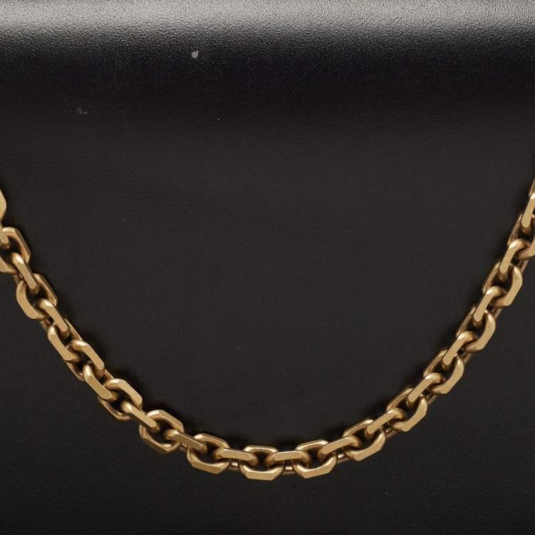 Pre Owned Dior Black Leather D-Fence Croisiere Wallet on Chain