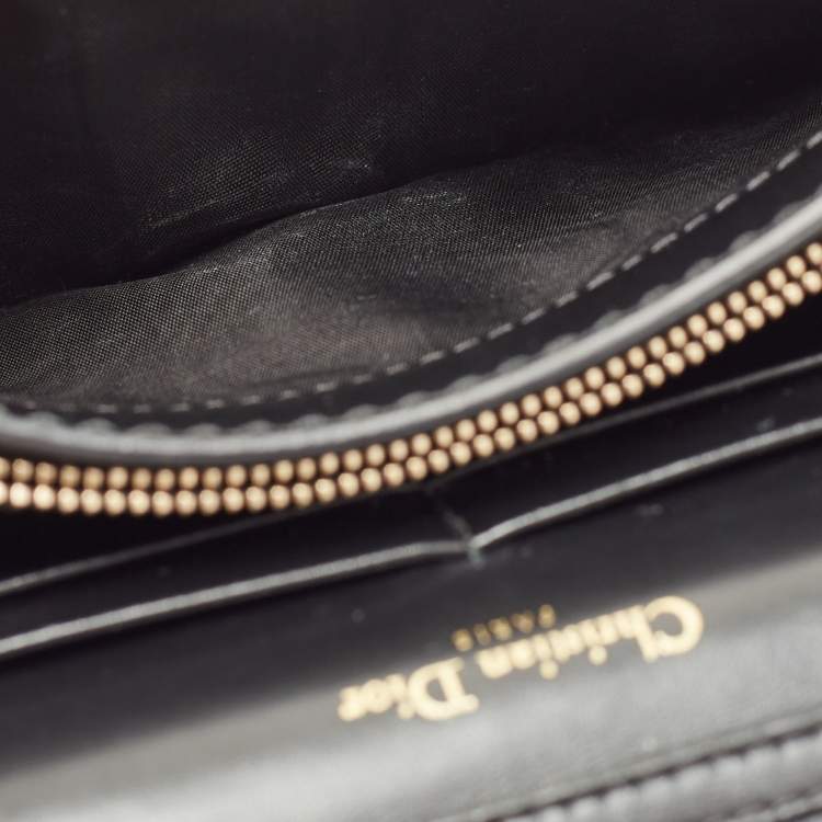 Pre Owned Dior Black Leather D-Fence Croisiere Wallet on Chain