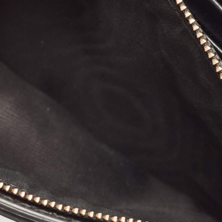 Pre Owned Dior Black Leather D-Fence Croisiere Wallet on Chain