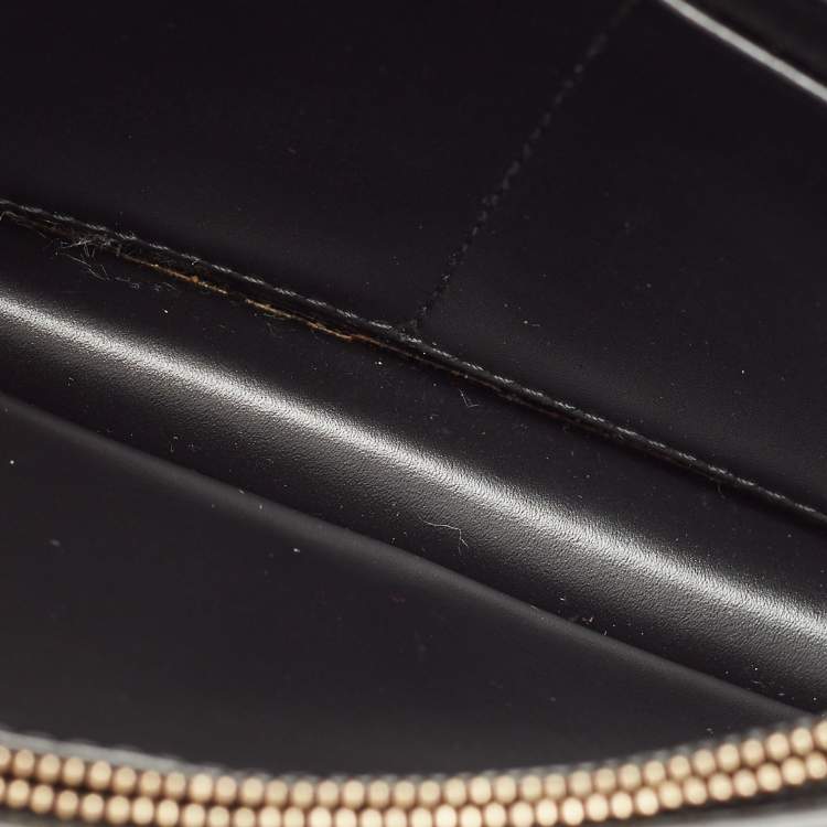 Pre Owned Dior Black Leather D-Fence Croisiere Wallet on Chain
