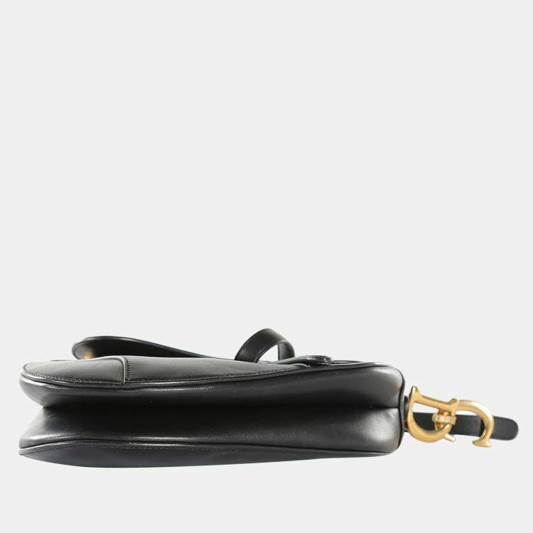 Pre Owned Dior Black Leather Saddle Shoulder Bag