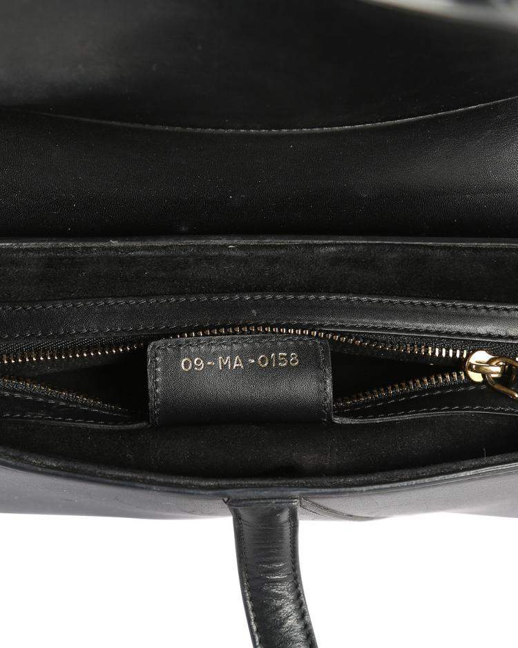 Pre Owned Dior Black Leather Saddle Shoulder Bag