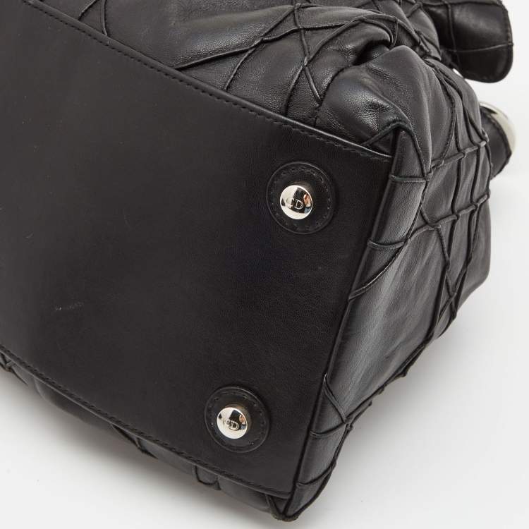 Pre Owned Dior Black Cannage Leather Le Trente Hobo