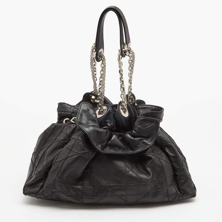 Pre Owned Dior Black Cannage Leather Le Trente Hobo