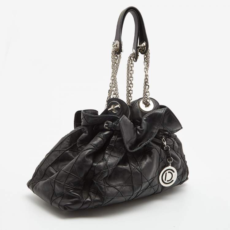 Pre Owned Dior Black Cannage Leather Le Trente Hobo