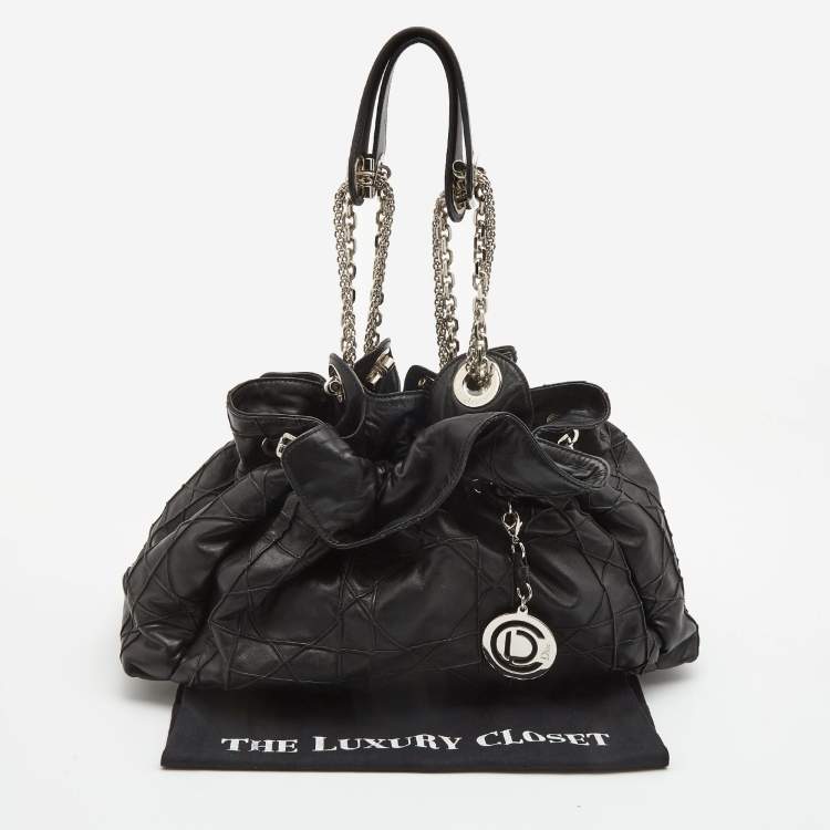 Pre Owned Dior Black Cannage Leather Le Trente Hobo