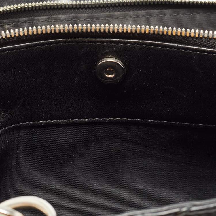Pre Owned Dior Black Cannage Leather Small Soft Lady Dior Shopping Tote
