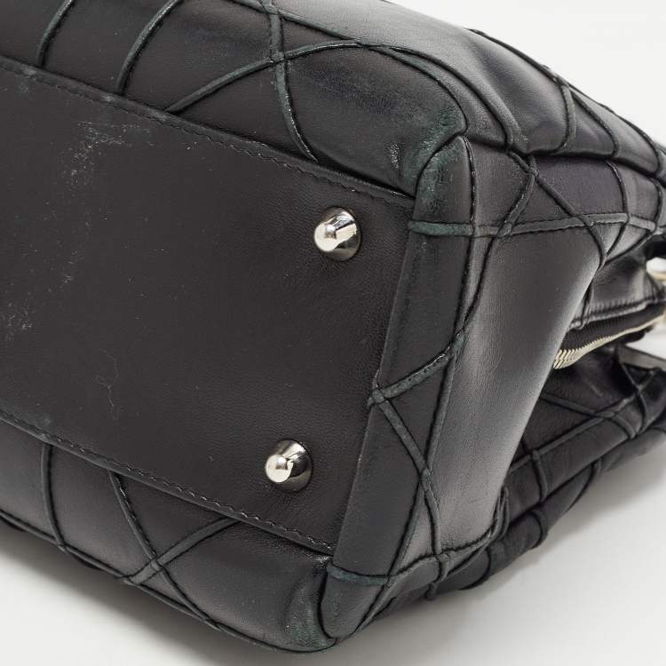Pre Owned Dior Black Cannage Leather Small Soft Lady Dior Shopping Tote