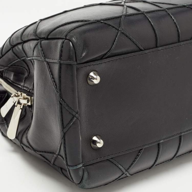 Pre Owned Dior Black Cannage Leather Small Soft Lady Dior Shopping Tote