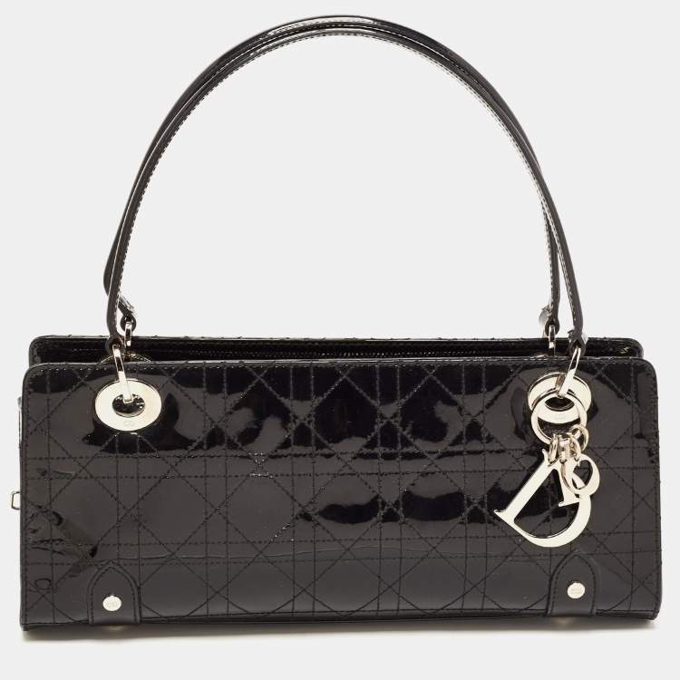 Dior Black Cannage Patent Leather Lady Dior East/West Tote Dior | The ...