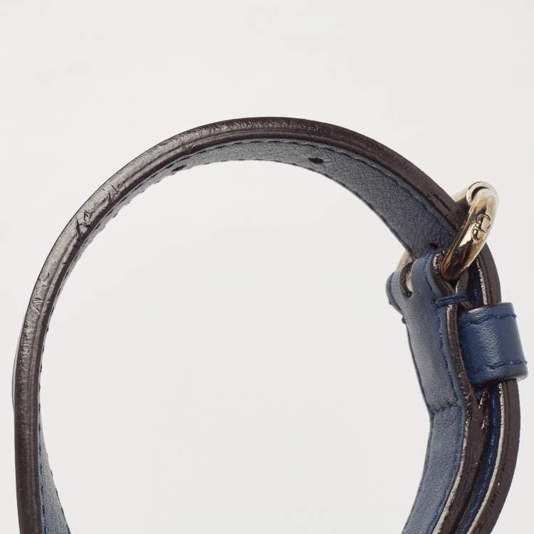 Pre Owned Dior Navy Blue Leather Extra Large Diorissimo Shopper Tote