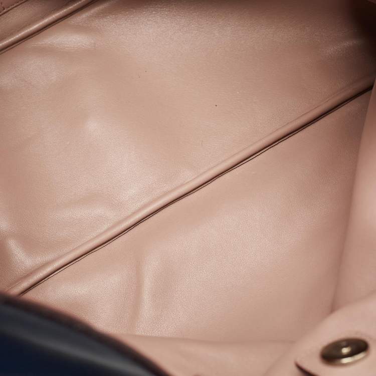 Pre Owned Dior Navy Blue Leather Extra Large Diorissimo Shopper Tote