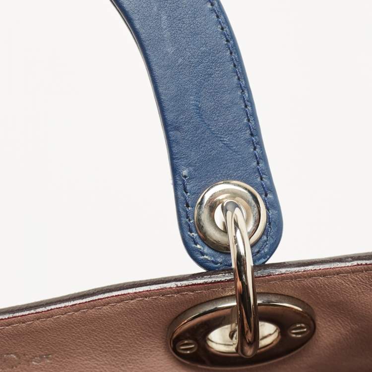 Pre Owned Dior Navy Blue Leather Extra Large Diorissimo Shopper Tote