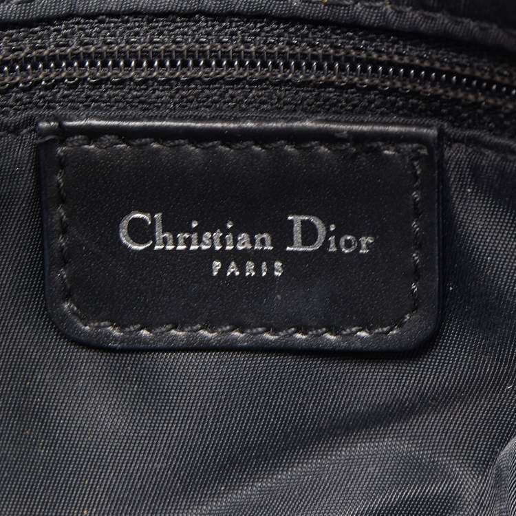Pre Owned Dior Black Oblique Canvas and Leather Saddle Bag