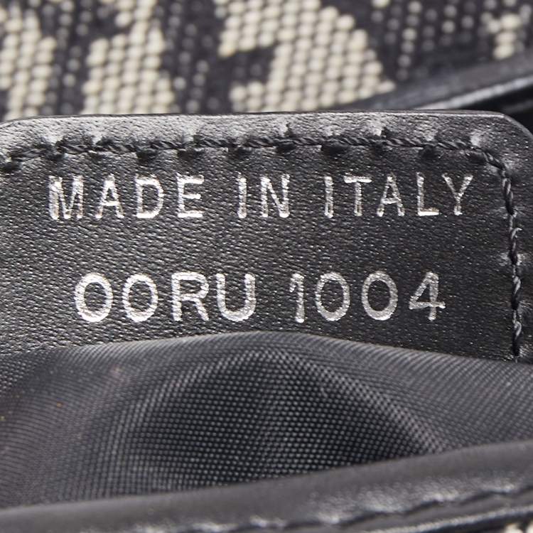 Pre Owned Dior Black Oblique Canvas and Leather Saddle Bag