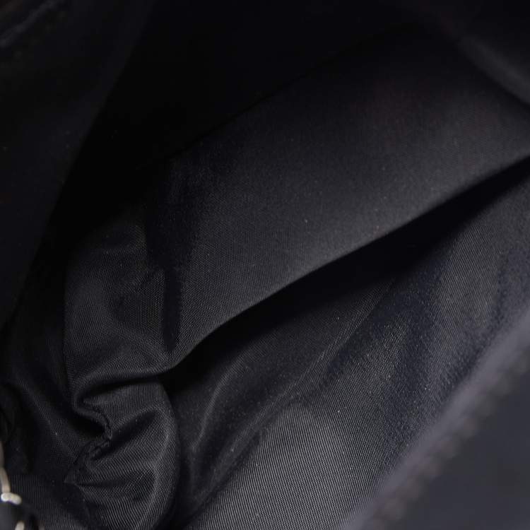 Pre Owned Dior Black Oblique Canvas and Leather Saddle Bag