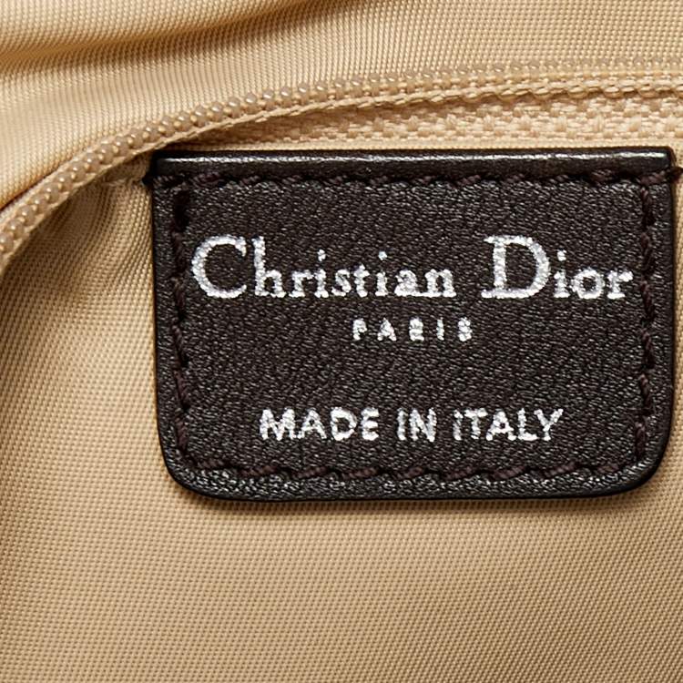 Pre Owned Dior Two Tone Brown Diorissimo Canvas and Leather Hobo