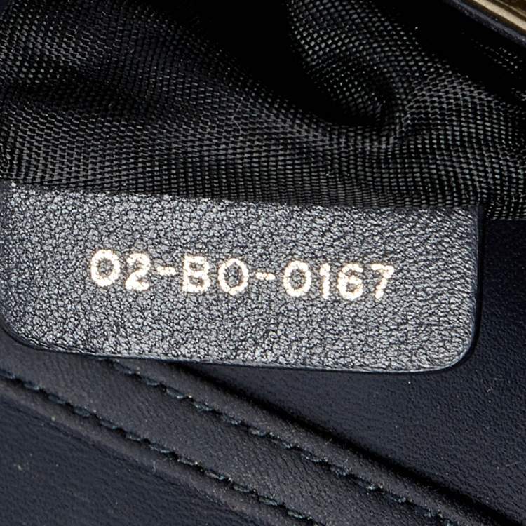 Pre Owned Dior Metallic Beige Micro Cannage Patent Leather Diorama Wallet On Chain