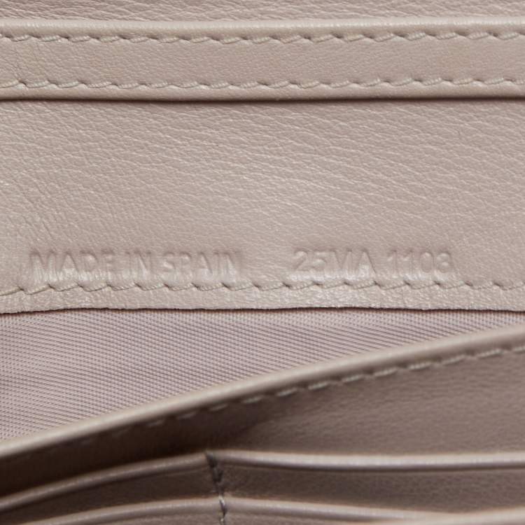 Pre Owned Dior Grey Cannage Patent Leather Lady Dior Wallet on Chain