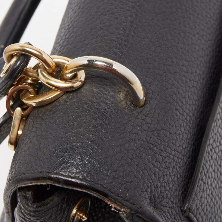 Pre Owned Dior Black Leather Mini Be Dior Top Handle Bag