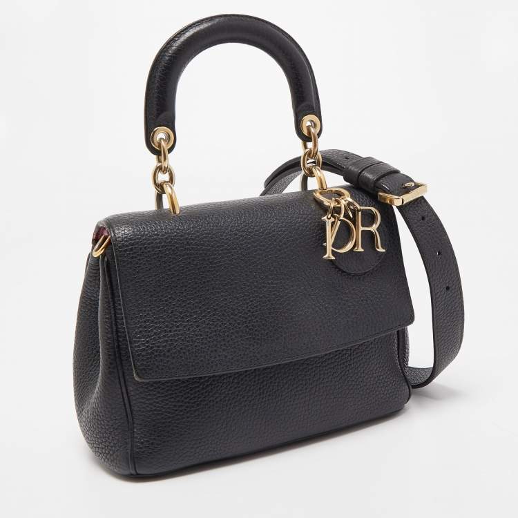 Pre Owned Dior Black Leather Mini Be Dior Top Handle Bag