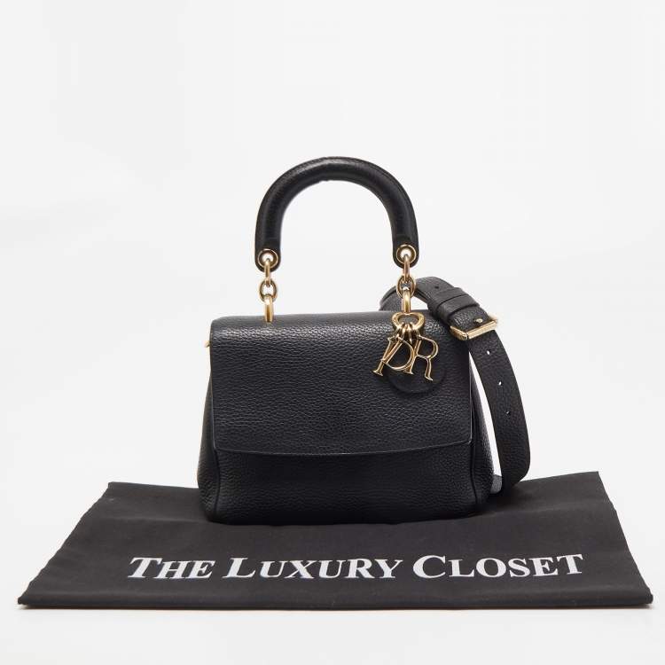Pre Owned Dior Black Leather Mini Be Dior Top Handle Bag