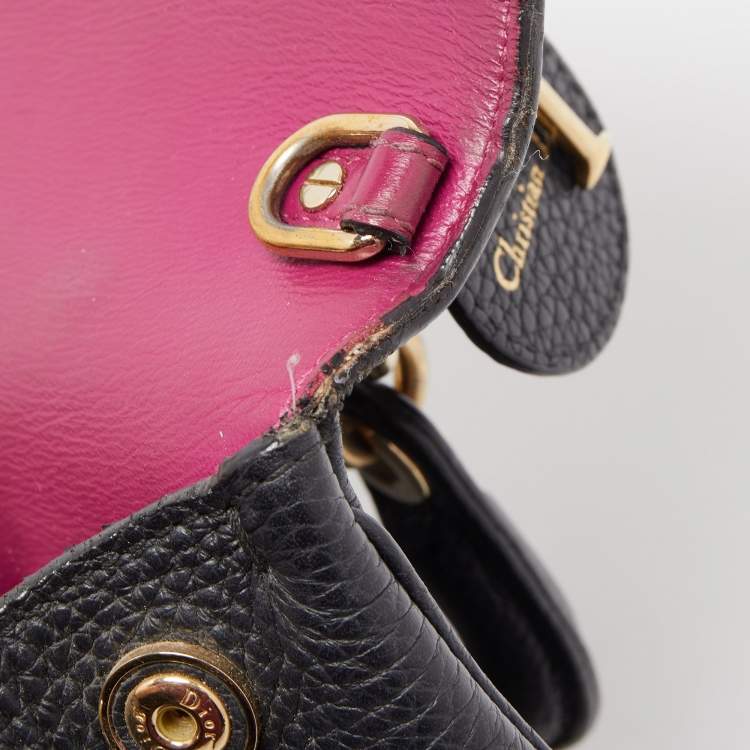 Pre Owned Dior Black Leather Mini Be Dior Top Handle Bag