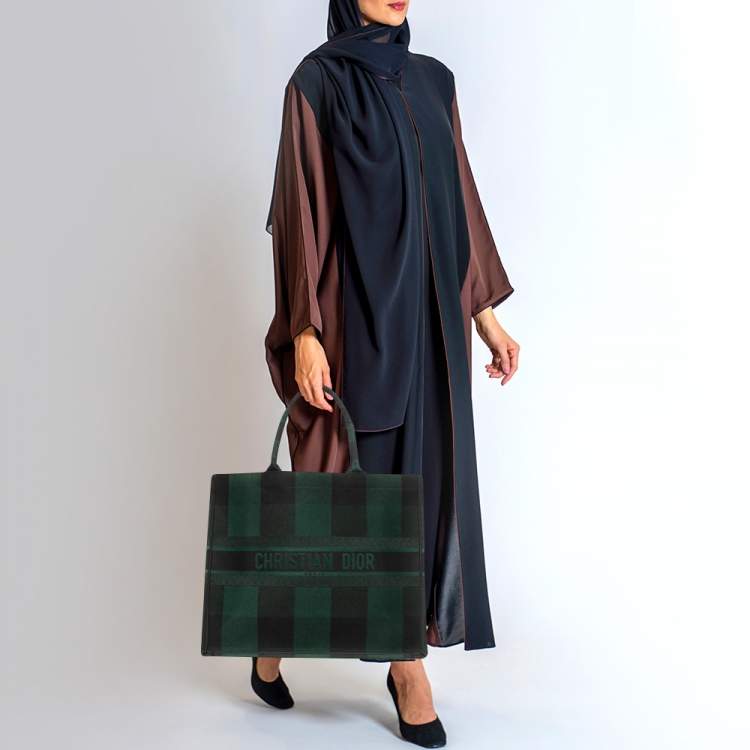 Christian Dior Womens Mens Book Tote Bag Large Black Logo Woven Mesh Canvas