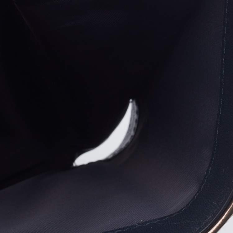 Pre Owned Dior Metallic Micro Cannage Patent Leather Diorama Trifold Wallet