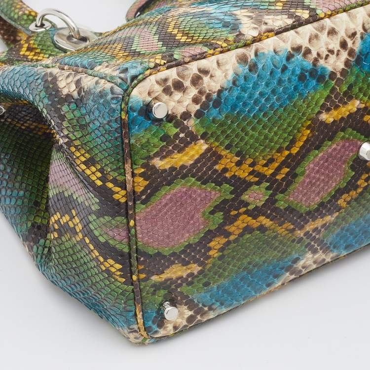 Pre Owned Dior Multicolor Python Medium Diorissimo Shopper Tote