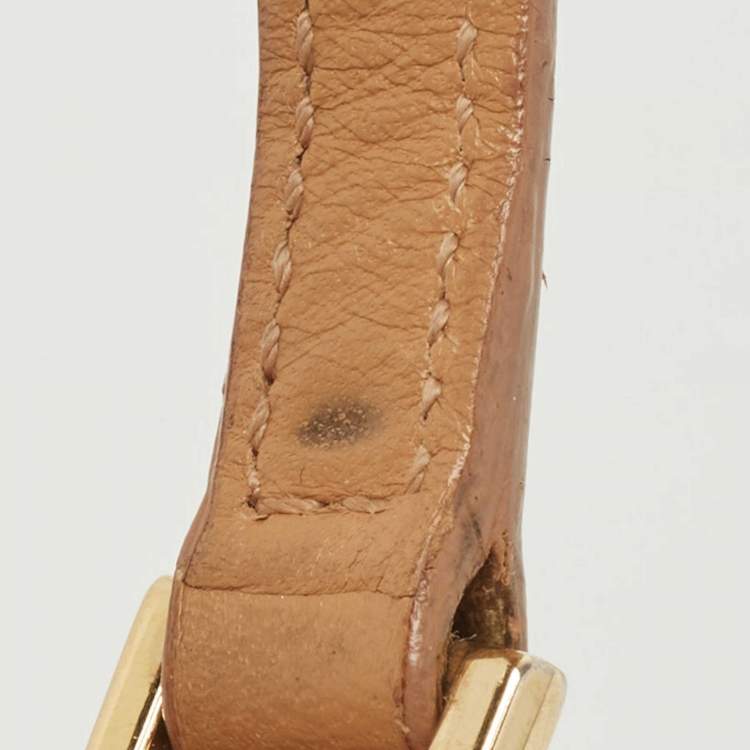 Pre Owned Dior Blue/Beige Denim Mini Saddle Bag