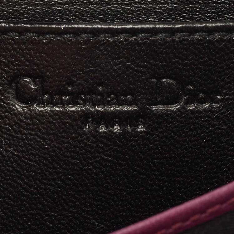 Pre Owned Dior Black Cannage Leather Compact Zip Around Wallet