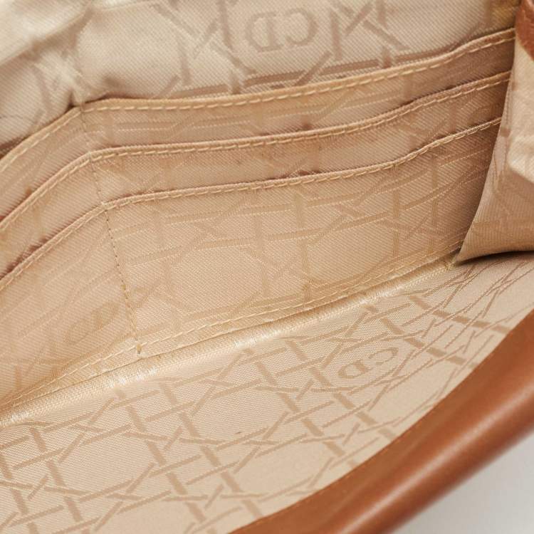 Pre Owned Dior Brown Cannage Leather Double Flap Continental Wallet