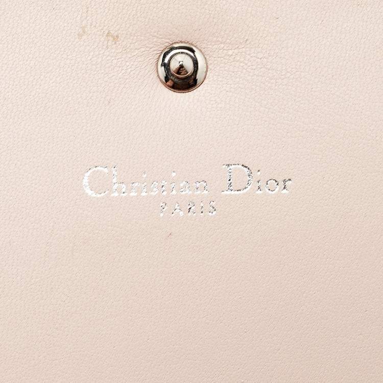 Pre Owned Dior Beige Leather Diorama Wallet on Chain