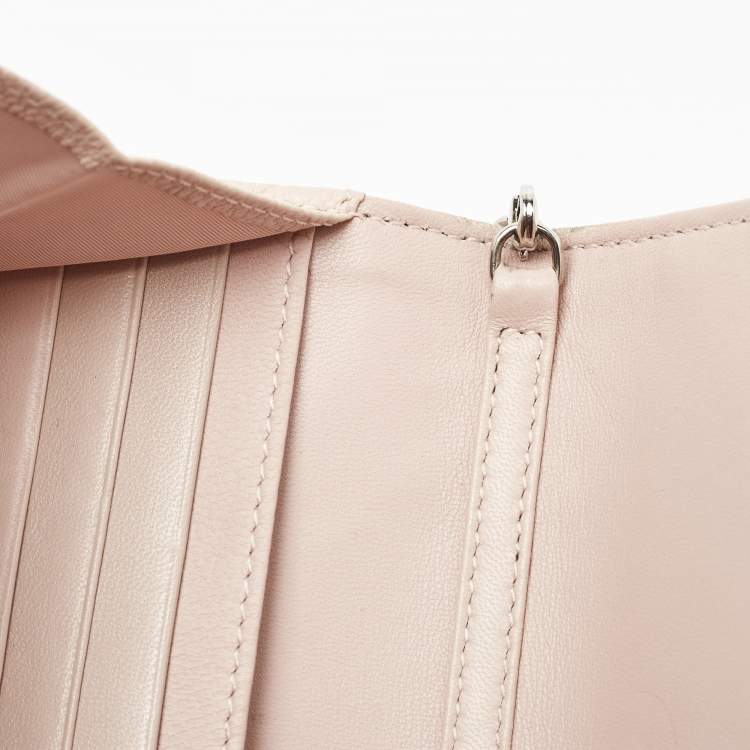 Pre Owned Dior Beige Leather Diorama Wallet on Chain