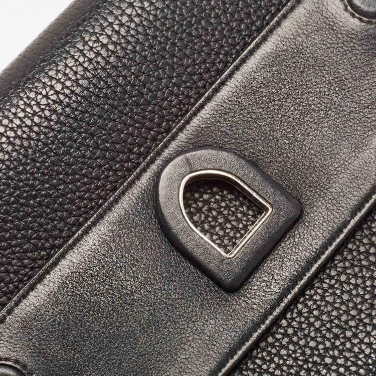 Pre Owned Dior Black Pebbled Leather Mini Diorever Top Handle Bag