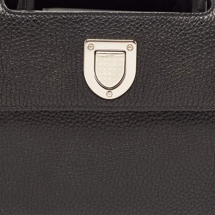 Pre Owned Dior Black Pebbled Leather Mini Diorever Top Handle Bag