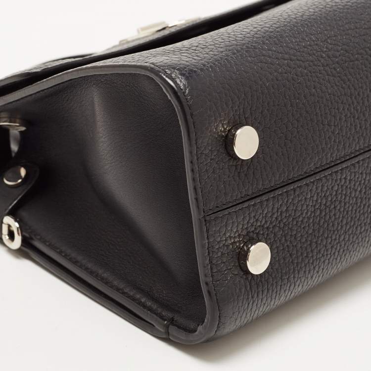 Pre Owned Dior Black Pebbled Leather Mini Diorever Top Handle Bag