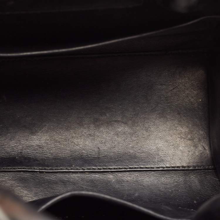 Pre Owned Dior Black Pebbled Leather Mini Diorever Top Handle Bag