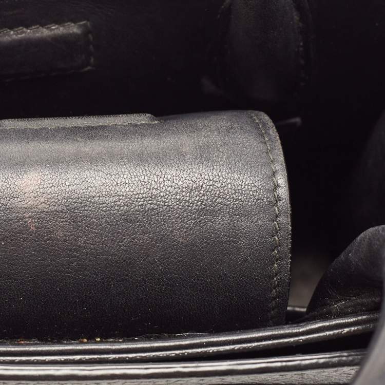 Pre Owned Dior Black Pebbled Leather Mini Diorever Top Handle Bag