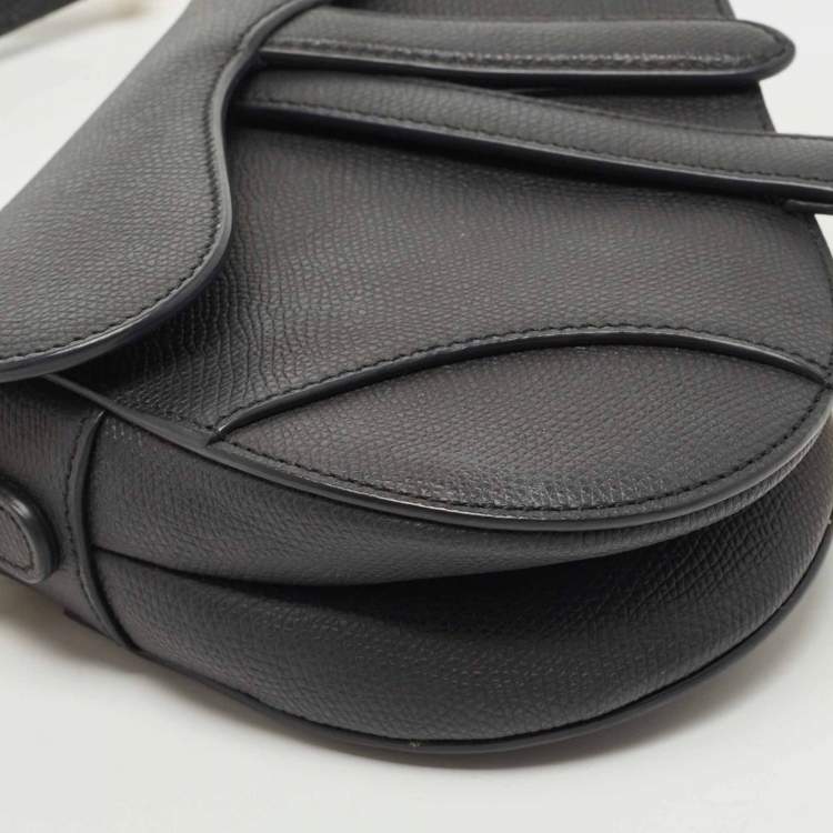 Pre Owned Dior Black Leather Mini Saddle Bag