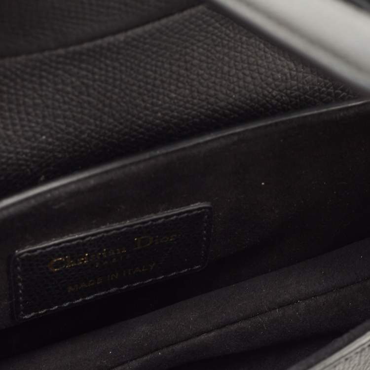 Pre Owned Dior Black Leather Mini Saddle Bag