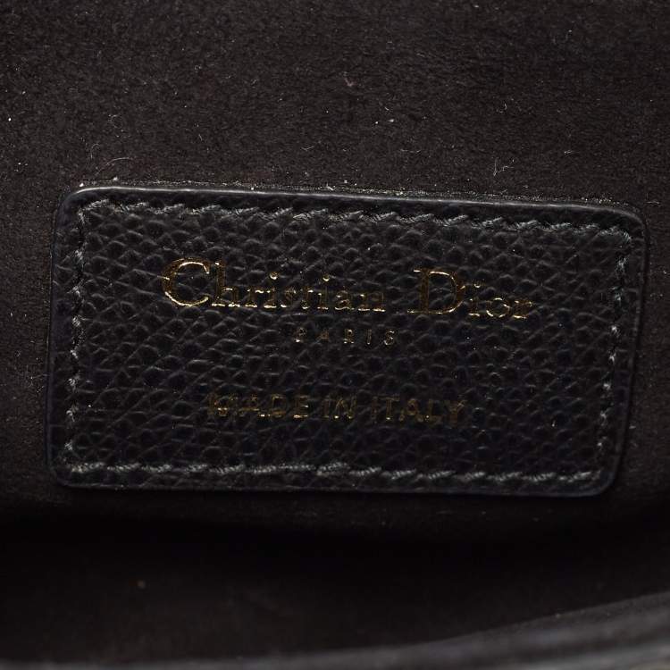 Pre Owned Dior Black Leather Mini Saddle Bag
